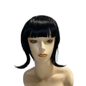 DEMON SLAYE Synthetic Wig‎ black two wigs in one, ponytail extension